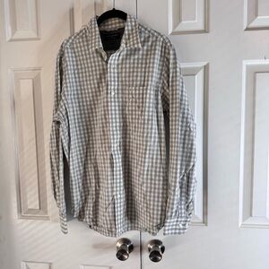 Banana Republic Men's Slim Fit Soft Wash Button-Down Shirt-Gray Check-SZ Medium